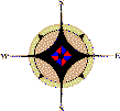 Decorative picture of compass rose